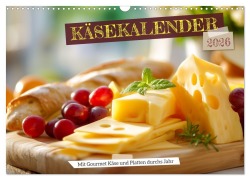 Cover-Bild zum Titel 'Käsekalender - mit Gourmet Käse und Platten durchs Jahr (Wandkalender 2026 DIN A3 quer), CALVENDO Monatskalender' von 'Mb Fotografie'