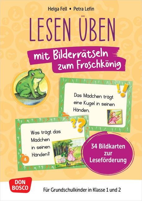 Lesen üben mit Bilderrätseln zum Froschkönig. 34 Bildkarten zur Leseförderung - Helga Fell