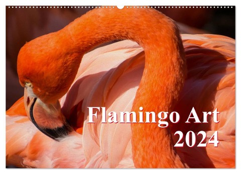 Flamingo Art 2024 (Wandkalender 2024 DIN A2 quer), CALVENDO Monatskalender - Max Steinwald