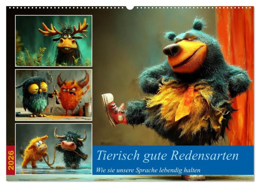 Tierisch gute Redensarten (Wandkalender 2026 DIN A2 quer), CALVENDO Monatskalender - Steffen Gierok-Latniak