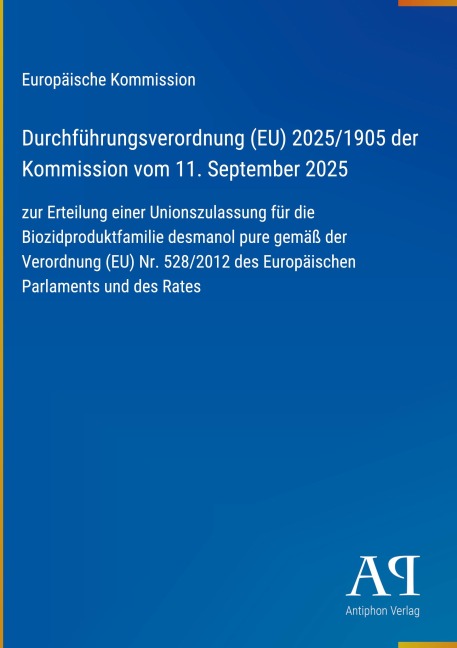 Durchführungsverordnung (EU) 2025/1905 der Kommission vom 11. September 2025 - Europäische Kommission