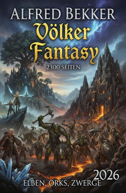 Völker Fantasy 2026  2300 Seiten Elben, Orks, Zwerge - Alfred Bekker