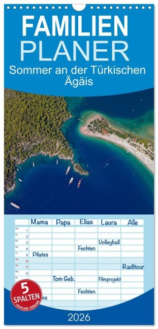Familienplaner 2026 - Sommer an der Türkischen Ägäis mit 5 Spalten (Wandkalender, 21 x 45 cm) CALVENDO - Siegfried Kuttig