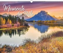 Cover-Bild zum Titel 'Momente der Stille - Wandkalender mit inspirierenden Motiven und Zitaten im Format 52 x 42,5' von ''