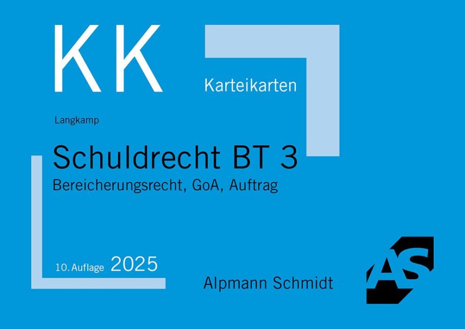 Karteikarten Schuldrecht BT 3 - Tobias Langkamp