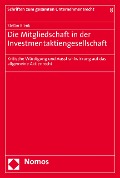 Cover-Bild zum Titel 'Die Mitgliedschaft in der Investmentaktiengesellschaft' von 'Stefan Blenk'