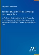Cover-Bild zum Titel 'Beschluss (EU) 2016/1349 der Kommission vom 5. August 2016' von 'Europäische Kommission'
