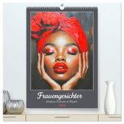 Frauengesichter. Moderne Portraits in Öloptik (hochwertiger Premium Wandkalender 2026 DIN A2 hoch), Kunstdruck in Hochglanz - Rose Hurley
