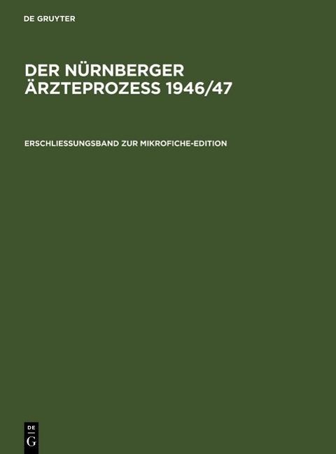 Erschließungsband zur Mikrofiche-Edition - 