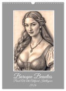 Cover-Bild zum Titel 'Baroque Beauties, Pencil Art with Artificial Intelligence (Wall Calendar 2026 DIN A3 portrait), CALVENDO 12 Month Wall Calendar' von 'Werner Braun'