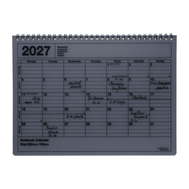 MARK'S 2027 Notebook Calendar M // Black - 