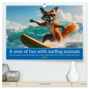 A year of fun with surfing animals (High Quality Premium Wall Calendar 2026 DIN A2 landscape),CALVENDO 12 Month Wall Calendar - Peter Ruebsamen