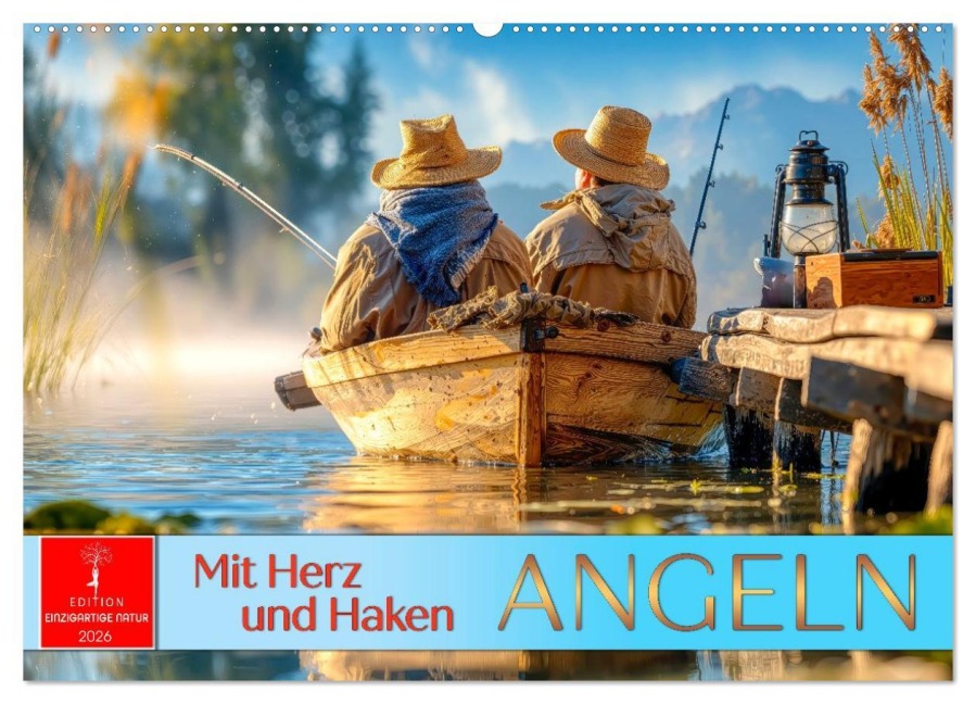 Angeln mit Herz und Haken (Wandkalender 2026 DIN A2 quer), CALVENDO Monatskalender - Roder Roder