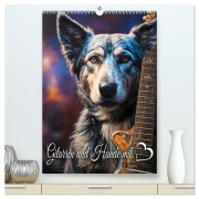 Gitarren und Hunde mit Herz (hochwertiger Premium Wandkalender 2026 DIN A2 hoch), Kunstdruck in Hochglanz - Renate Utz