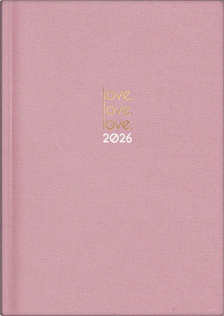 rido/idé 7021503906 | Buchkalender Young Line 2026 "Love " | A5, Textil - 