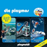Cover-Bild zum Titel 'Die Playmos - Das Original Playmobil Hörspiel, Die große Weltall-Box, Folgen 29, 36, 48' von 'Florian Fickel, Simon X. Rost'