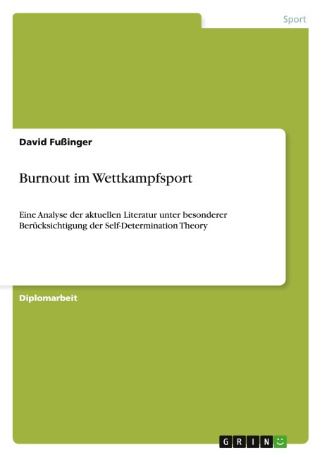 Burnout im Wettkampfsport - David Fußinger