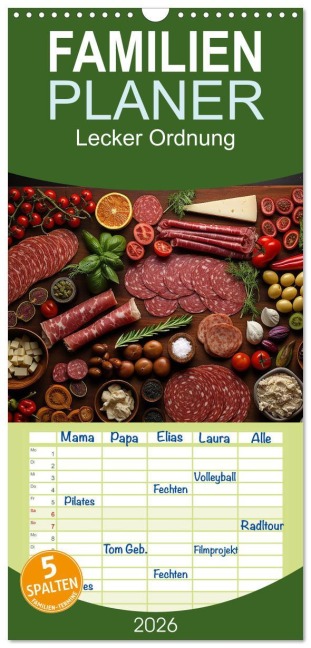 Familienplaner 2026 - Lecker Ordnung mit 5 Spalten (Wandkalender, 21 x 45 cm) CALVENDO - Kerstin Waurick