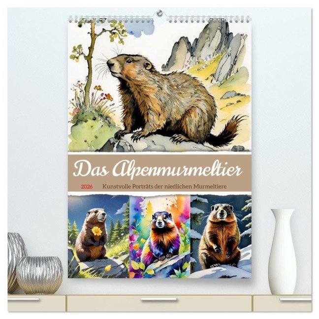 Das Alpenmurmeltier (hochwertiger Premium Wandkalender 2026 DIN A2 hoch), Kunstdruck in Hochglanz - Steffani Lehmann