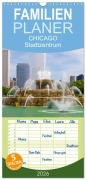 Cover-Bild zum Titel 'Familienplaner 2026 - CHICAGO Stadtzentrum mit 5 Spalten (Wandkalender, 21 x 45 cm) CALVENDO' von 'Melanie Viola'