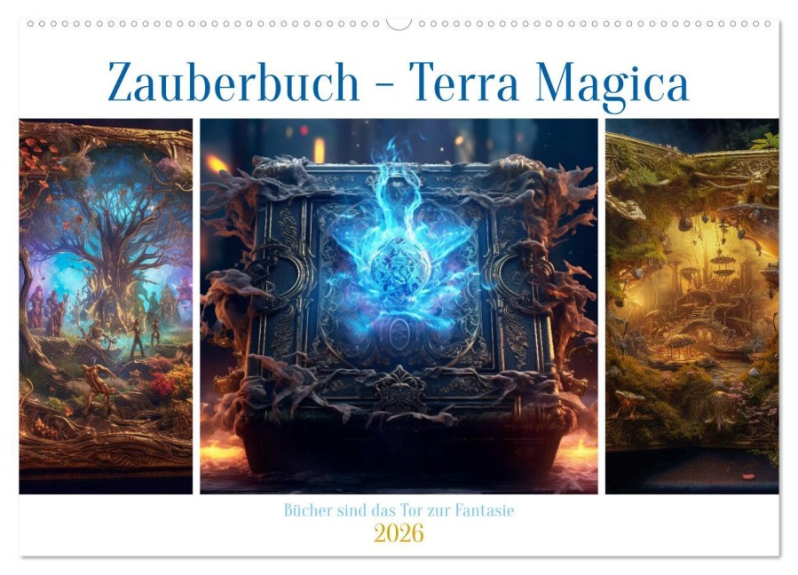 Zauberbuch - Terra Magica (Wandkalender 2026 DIN A2 quer), CALVENDO Monatskalender - Steffen Gierok-Latniak