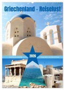 Cover-Bild zum Titel 'Griechenland - Reiselust (Wandkalender 2026 DIN A2 hoch), CALVENDO Monatskalender' von 'Gisela Kruse'