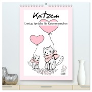 Cover-Bild zum Titel 'Katzen. Lustige Sprüche für Katzenmenschen (hochwertiger Premium Wandkalender 2026 DIN A2 hoch), Kunstdruck in Hochglanz' von 'Rose Hurley'