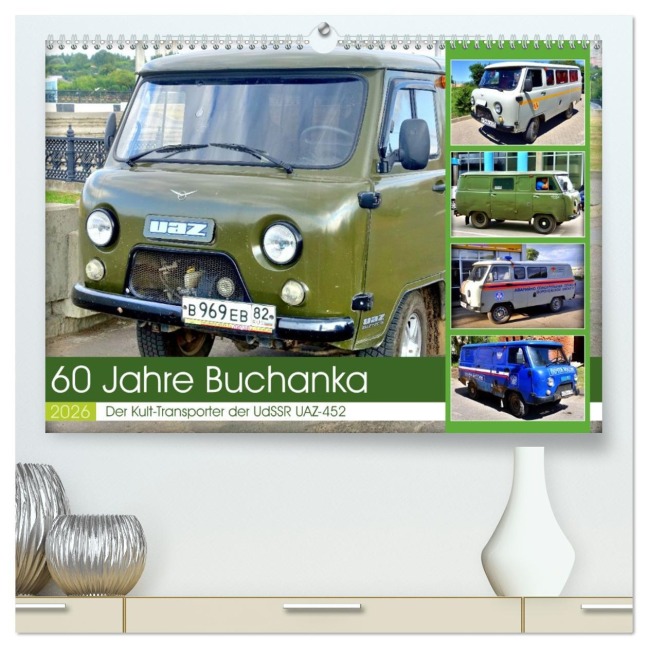 60 Jahre Buchanka - Der Kult-Transporter der UdSSR UAZ-452 (hochwertiger Premium Wandkalender 2026 DIN A2 quer), Kunstdruck in Hochglanz - Henning von Löwis of Menar