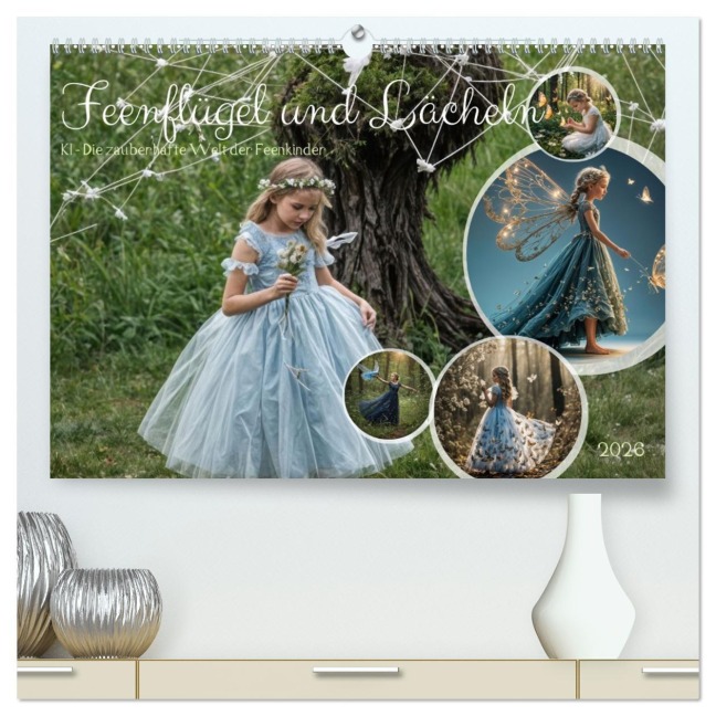 Feenflügel und Lächeln KI - Die zauberhafte Welt der Feenkinder (hochwertiger Premium Wandkalender 2026 DIN A2 quer), Kunstdruck in Hochglanz - Claudia Schimmack