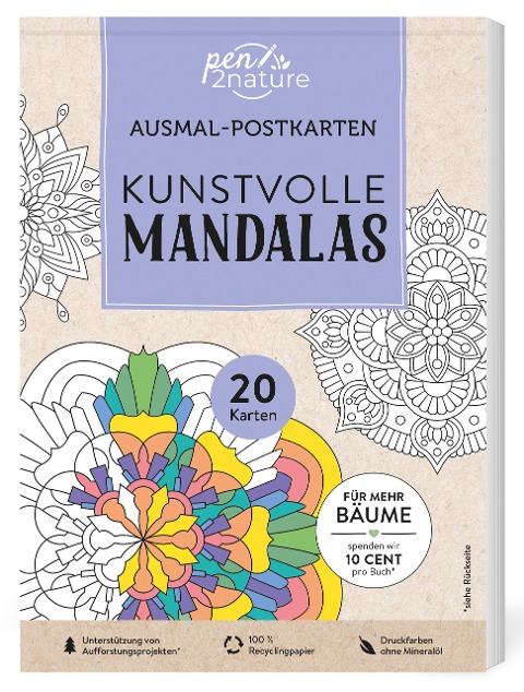 Ausmal-Postkarten Kunstvolle Mandalas | 20 Karten - Pen2nature