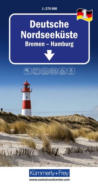 Kümmerly+Frey Regional-Strassenkarte 1 Deutsche Nordseeküste 1:275.000 - 