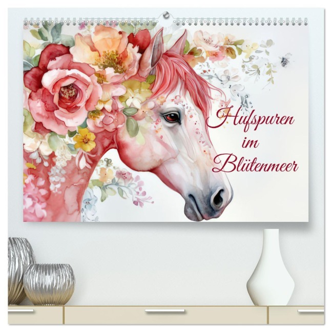 Hufspuren im Blütenmeer (hochwertiger Premium Wandkalender 2026 DIN A2 quer), Kunstdruck in Hochglanz - Ally Bee