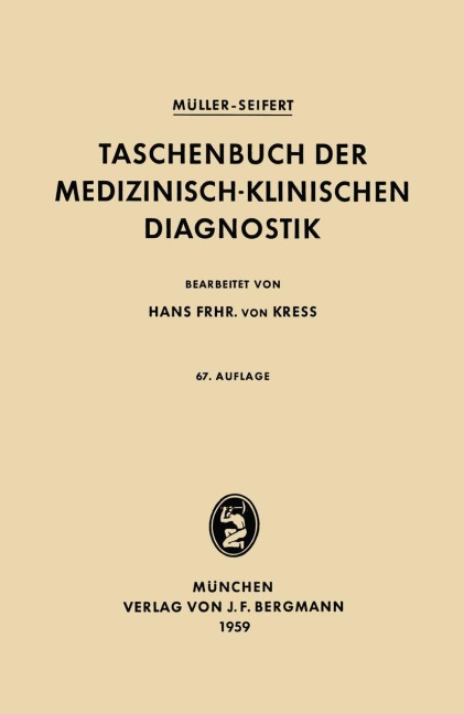 Taschenbuch der Medizinisch-Klinischen Diagnostik - Otto Seifert, Friedrich Müller