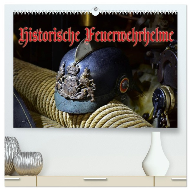 Historische Feuerwehrhelme (hochwertiger Premium Wandkalender 2026 DIN A2 quer), Kunstdruck in Hochglanz - Ingo Laue