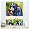 Schimpansen & Gorillas (hochwertiger Premium Wandkalender 2025 DIN A2 hoch), Kunstdruck in Hochglanz - Claudia Kleemann