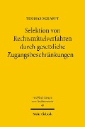 Cover-Bild zum Titel 'Selektion von Rechtsmittelverfahren durch gesetzliche Zugangsbeschränkungen' von 'Thomas Schafft'