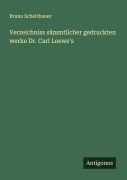 Cover-Bild zum Titel 'Verzeichniss sämmtlicher gedruckten werke Dr. Carl Loewe's' von 'Bruno Scheithauer'