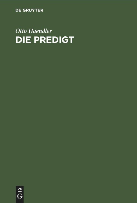 Die Predigt - Otto Haendler