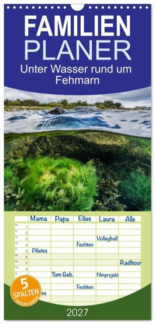 Familienplaner 2027 - Unter Wasser rund um Fehmarn mit 5 Spalten (Wandkalender, 21 x 45 cm) CALVENDO - Martin Sczyrba