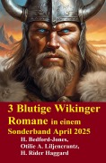 Cover-Bild zum Titel '3 Blutige Wikinger Romane in einem Sonderband April 2025' von 'H. Bedford-Jones, Otillie A. Liljencrantz, H. Rider Haggard'