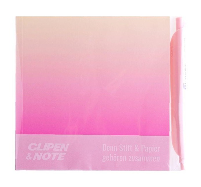CLIPEN & Note Set (Spring Blossom / Cotton Candy Pink) Gelschreiber + Notizbuch - 