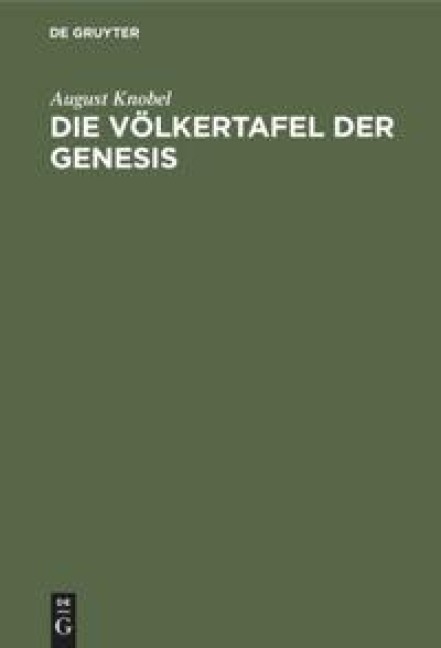 Die Völkertafel der Genesis - August Knobel
