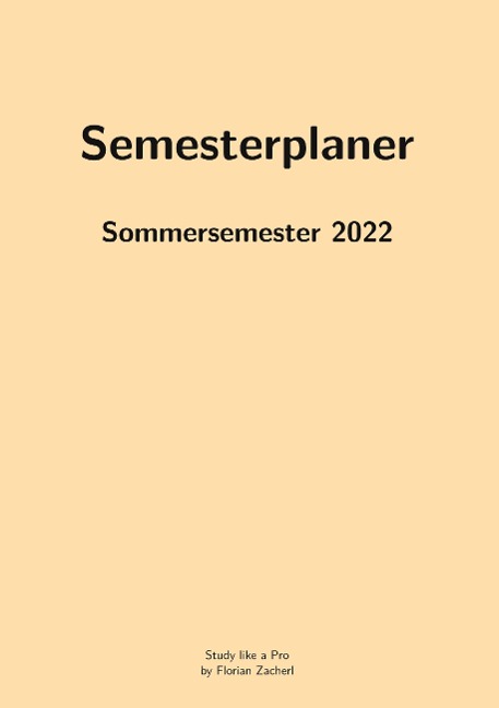 Pro-Semesterplaner (L, beige) - Florian Zacherl