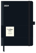 Black 2024 - Diary - Buchkalender - Taschenkalender - 16x22 - 