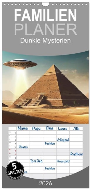 Familienplaner 2026 - Dunkle Mysterien mit 5 Spalten (Wandkalender, 21 x 45 cm) CALVENDO - Sell Pixs:Sell