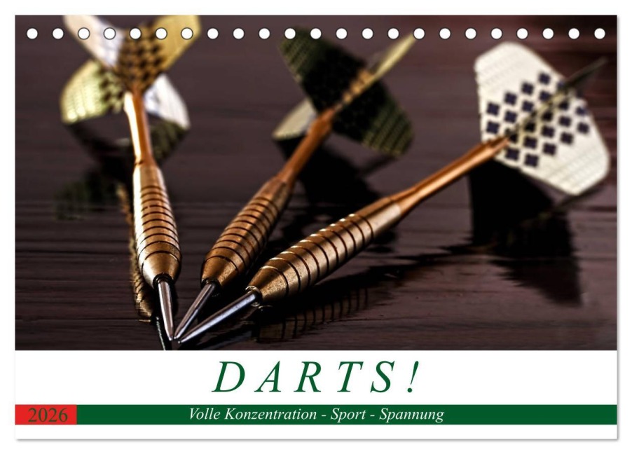 Darts. Konzentration - Sport - Spannung (Tischkalender 2026 DIN A5 quer), CALVENDO Monatskalender - Boris Robert