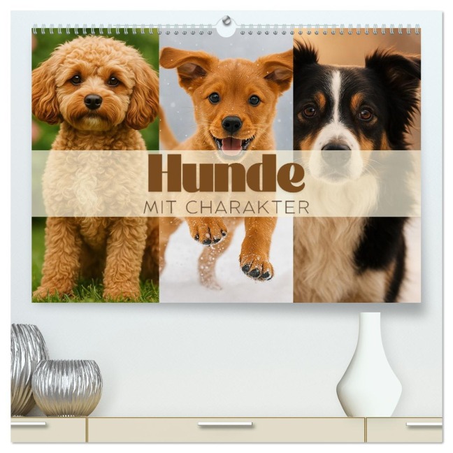 Hunde mit Charakter (hochwertiger Premium Wandkalender 2026 DIN A2 quer), Kunstdruck in Hochglanz - Marena Camadini