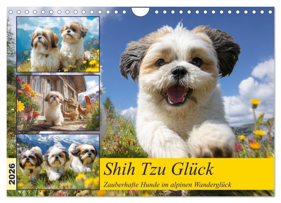 Shih Tzu Glück. Zauberhafte Hunde im alpinen Wanderglück (Wandkalender 2026 DIN A4 quer), CALVENDO Monatskalender - Rose Hurley