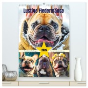 Cover-Bild zum Titel 'Lustige Fledermäuse. Französische Bulldoggen bei der Freizeitgestaltung (hochwertiger Premium Wandkalender 2026 DIN A2 hoch), Kunstdruck in Hochglanz' von 'Rose Hurley'