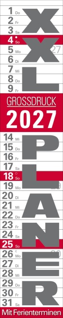 XXL Planer Großdruck rot 2027 - 